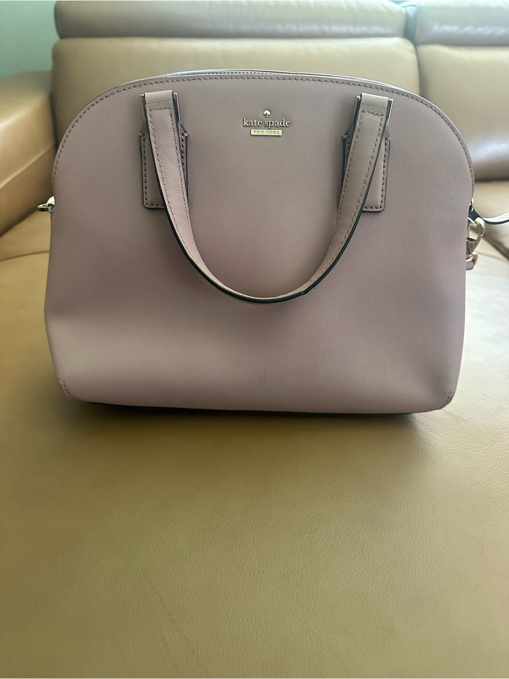 kate spade Pale Mauve Dome Satchel with Gold Hardware